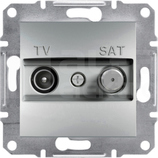ASFORA 8dB aluminium Gniazdo TV-SAT przelotowe bez ramki