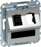 MERTEN M 2xRJ45 aluminium Płytka mont.gn.komp.+klapka+p.opis.