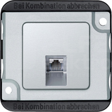 MERTEN WANDALOODPORNY RJ45 aluminium Mechanizm złącza telefonicznego