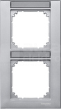 MERTEN M-PLAN aluminium Ramka 2-krotna pionowa z polem opisowym