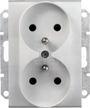 SEDNA 2x2P+Z aluminium Gniazdo sieciowe do ramek