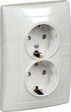 SEDNA 2x2P+Z SCHUKO biały Gniazdo sieciowe