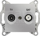 SEDNA 8dB aluminium Gniazdo TV/SAT przelotowe