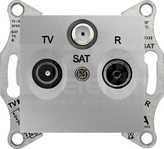 SEDNA 8dB aluminium Gniazdo R/TV/SAT przelotowe