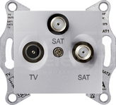 SEDNA aluminium Gniazdo TV/SAT/SAT końcowe