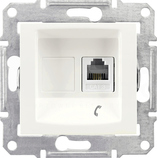 SEDNA RJ11 kremowy Gniazdo telefoniczne