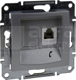 SEDNA RJ11 aluminium Gniazdo telefoniczne