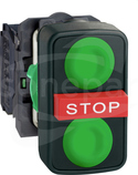 XB5AA731327 zielony/STOP/zielony I/ STOP/II Przycisk