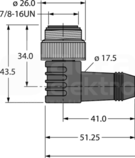 WSM52-6M Kabel zasilający 5-polowy