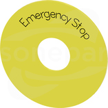 SIRIUS ACT żółty EMERGENCY STOP Etykieta podkładkowa 75mm