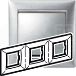 VALENA aluminium szczotkowane Ramka potrójna