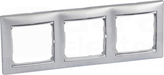 VALENA aluminium/srebro Ramka potrójna pozioma