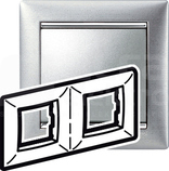 VALENA aluminium szczotkowane Ramka podwójna