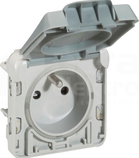 PLEXO55 2P+Z IP55 szary Mechanizm gniazda z klapką