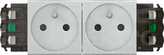 M45 2x2P+Z aluminium Gniazdo zacisk automat.