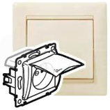 VALENA 2P+Z IP44 kremowy Gniazdo