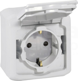 FORIX 2P+Z SCHUKO 16A IP44 szary Gniazdo z przesłoną