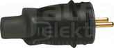 HELMO 2P+Z czarny IP44 Wtyk gumowy