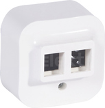 FORIX 2xRJ45 KEYSTON biały Adapter