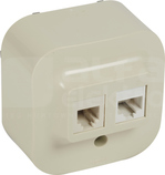 FORIX 1xRJ11+1xRJ45 kremowy Gniazdo komputerowe