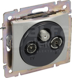 VALENA 1,5dB aluminium Gniazdo TV-RD-SAT 2-kablowe