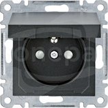 LUMINA 230V 16A IP44 czarny Gniazdo sieciowe z klapką