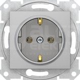 SEDNA SCHUKO aluminium Gniazdo sieciowe