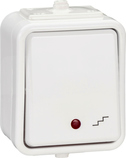 CEDAR IP44 biały Łącznik schodowy podśw.