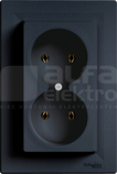 ASFORA 2x2P antracyt Gniazdo sieciowe