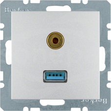 B.Kwadrat/B.7 aluminium Gniazdo USB/3,5mm Audio