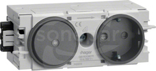 GS11009011 antracyt Gniazdo SCHUKO+łącznik C-PROFIL