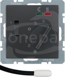 Q.1/Q.3 antracyt aksamit Regulator temp.podłogowej