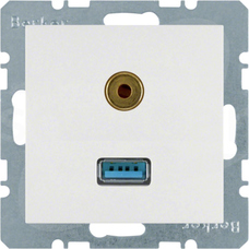 S.1/B.1/B.3/B.7 śnieżnobiały połysk Gniazdo USB/3,5mm Audio