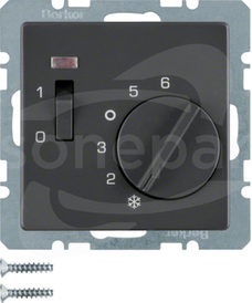 Q.x antracyt aksamit lakierowany Regulator temp.pomieszczenia