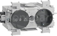 GS12019011 antracyt Gniazdo SCHUKO przepięc.front