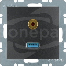 B.Kwadrat/B.3/B.7 antracyt mat Gniazdo USB/3,5mm Audio