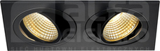 NEW TRIA 2 DL KWADRAT 2x6,2W/827 1150lm Downlight LED czarny