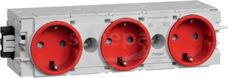 GS30003020 czerwony Gniazdo SCHUKO 3x C-PROFIL