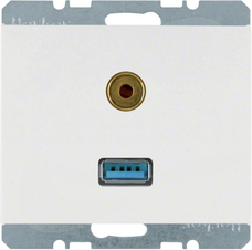 K.1 śnieżnobiały połysk Gniazdo USB/3,5mm Audio