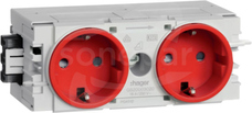 GS20003020 czerwony Gniazdo SCHUKO 2x C-PROFIL
