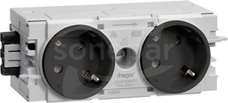 GS20109011 antracyt Gniazdo SCHUKO 2x 45st C-PROFIL