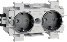 GS20019011 antracyt Gniazdo SCHUKO 2x front