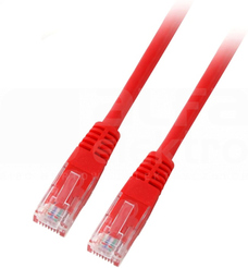 U/UTP kat.5e PVC CCA czerwony 1m Patchcord miedziany