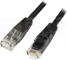 U/UTP kat.6 PVC CCA czarny 1m Patchcord miedziany