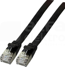 U/FTP kat.6A PVC płaski czarny 1m Patchcord miedziany