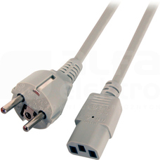 CEE7/7-C13 szary 2m Kabel zasilający
