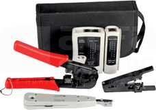 tester LAN + zaciskarka RJ11, RJ12, RJ45 Zestaw narzędzi