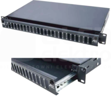19cali 1U front 24xSC simplex na prowadnicach Panel