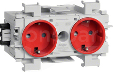 GS20013020 czerwony Gniazdo SCHUKO 2x front