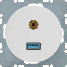 R.1/R.3/R.8 biały Gniazdo USB/3,5mm Audio